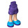 LEGO Dark Purple Hip with Rolled Up Shorts with Blue Shoes with Purple Laces with Thin Hinge (35557 / 36198)