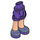 LEGO Dark Purple Hip with Rolled Up Shorts with Sand Blue Shoes, Dark Purple Laces with Thick Hinge (11403 / 35557)