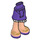 LEGO Dunkelviolett Hüften und Skirt mit Ruffle mit Gold und Purple sandals (20379)