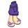 LEGO Donkerpaars Heupen en Skirt met Ruffle met Purple Sandals (20379)