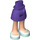 LEGO Dark Purple Minidoll Hip with Curved Skirt with Light Aqua Shoes (Thick Hinge) (23896 / 35614)