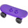 LEGO Donkerpaars Minifig Skateboard met Zwart Wielen