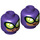 LEGO Dark Purple Minifigure Head with Decoration (Recessed Solid Stud) (3626 / 29288)