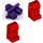 LEGO Dark Purple Minifigure Hips with Red Legs (73200 / 88584)