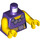 LEGO Dunkelviolett Minifigur Torso Kleid Bodice mit Blumen und Golden Sash (973 / 76382)