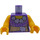 LEGO Donkerpaars Minifiguur Torso Jurk Bodice met Bloemen en Golden Sash (973 / 76382)