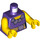 LEGO Dunkelviolett Minifigure Torso Dress Bodice mit Blumen und Golden Sash (973 / 76382)