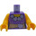 LEGO Dunkelviolett Minifigure Torso Dress Bodice mit Blumen und Golden Sash (973 / 76382)