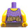 LEGO Viola scuro Minifigure Busto Vestito Bodice con Fiori e Golden Sash (973 / 76382)