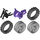 LEGO Dark Purple Motorcycle Fairing with Medium Stone Grey wheels