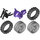 LEGO Dunkelviolett Motorrad Fairing mit Medium Stone Grey Räder