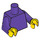 LEGO Dark Purple Plain Minifig Torso with Dark Purple Arms and Yellow Hands (973 / 76382)