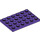 LEGO Violet foncé assiette 4 x 6 (3032)