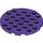 LEGO Dark Purple Plate 6 x 6 Round with Pin Hole (11213)