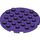 LEGO Dark Purple Plate 6 x 6 Round with Pin Hole (11213)