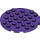 LEGO Dark Purple Plate 6 x 6 Round with Pin Hole (11213)