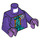 LEGO Donkerpaars The Joker met Donker turquoise Vest en Dark Paars Fedora met Printed Poten Minifiguur Torso (973 / 76382)