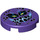 LEGO Dark Purple Tile 2 x 2 Round with Black Rock Monster with Bottom Stud Holder (14769 / 33547)