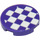 LEGO Donkerpaars Tegel 2 x 2 Ronde met Purple en Wit chessboard Sticker met Studhouder aan de onderzijde (14769)