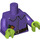 LEGO Dark Purple Wacky Witch Minifig Torso with Dark Purple Arms and Lime Hands (973 / 88585)