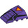 LEGO Dark Purple Wedge 4 x 4 Triple Curved without Studs with Orange Triangle, Silver Stripes (18032 / 47753)