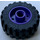 LEGO Dunkelviolett Rad Felge Ø18 x 14 mit Stift Loch mit Reifen Ø 30.4 x 14 mit Offset Treten Muster und Band around Center