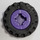 LEGO Dunkles Violett Wheel Rim Ø8 x 6.4 without Side Notch with Tire Ø15 X 6mm with Offset Tread Band Around Center of Tread