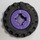 LEGO Dark Purple Wheel Rim Ø8 x 6.4 without Side Notch with Tire Ø15 X 6mm with Offset Tread Band Around Center of Tread