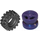 LEGO Dark Purple Wheel Rim Ø8 x 6.4 without Side Notch with Tire Ø15 X 6mm with Offset Tread Band Around Center of Tread
