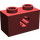 LEGO Rouge foncé Brique 1 x 2 avec Essieu Trou (Ouverture &#039;X&#039;) (32064)