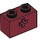 LEGO Donkerrood Steen 1 x 2 met As Gat (&#039;X&#039;-opening) (32064)