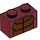 LEGO Dark Red Brick 1 x 2 with brown pocket pouch with Bottom Tube (3004 / 36749)