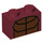 LEGO Dark Red Brick 1 x 2 with brown pocket pouch with Bottom Tube (3004 / 36749)