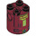 LEGO Dark Red Cylinder 2 x 2 x 2 Robot Body with Black, Gray, and Green Astromech Droid Pattern (Undetermined) (85630)
