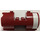 LEGO Dark Red Cylinder 3 x 6 x 2.7 Horizontal with White Stripes (both sides) Sticker Solid Center Studs (93168)