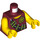 LEGO Rojo oscuro Dinosaurio Minifigura Torso con D logo y Bandolier (973 / 76382)