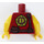 LEGO Donkerrood Dino Minifig Torso met D logo en Bandolier (973 / 76382)