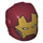 LEGO Dunkelrot Helm mit Smooth Vorderseite mit Gold Iron Man Maske (28631 / 87219)