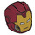 LEGO Donkerrood Helm met Smooth Voorkant met Iron Man Masker (28631 / 66602)