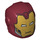 LEGO Dunkelrot Helm mit Smooth Vorderseite mit Iron Man Maske (28631 / 66602)