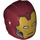 LEGO Dunkelrot Helm mit Smooth Vorderseite mit Iron Man Maske (28631 / 66602)