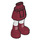 LEGO Dunkelrot Hüfte mit Basic Gebogen Skirt mit Dark rot Boots mit Weiß Streifen mit dickem Scharnier (92820)