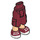 LEGO Dark Red Hip with Shorts with Cargo Pockets with Dark Red Shoes with White Soles (26490)