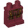 LEGO Donkerrood Heupen en benen met Reddish Brown Lang Sjaal Ends met Gold en Dark Brown Trim Patroon (3815 / 39774)