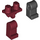 LEGO Dunkelrot Hüften mit Schwarz Links Bein und Dark rot Recht Bein (3815 / 73200)