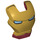 LEGO Dark Red Iron Man Visor with Gold Face and Bright Light Blue Eyes (37752)