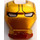 LEGO Donkerrood Iron Man Vizier met Gold Gezicht en Wit Ogen (10539 / 14035)