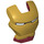 LEGO Rouge foncé Iron Man Visière avec Gold Affronter et blanc Yeux (10539 / 14035)