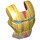 LEGO Dark Red Iron Man Visor with Gold Face, Blue Eyes and Silver Chin
