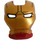 LEGO Dark Red Iron Man Visor with Gold Face, White Eyes and Black Forehead Lines (20629 / 37201)